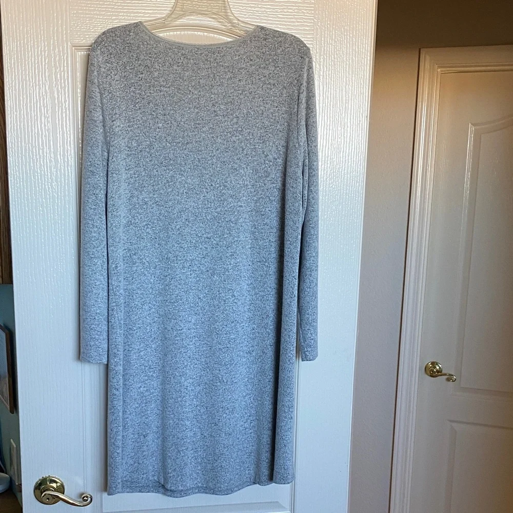 Soma Gray Long Sleeve V-Neck Sleep Dress - Picture 8 of 10
